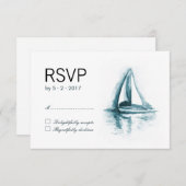Carte de réponse RSVP pour le mariage de bateau à  (Devant / Derrière)