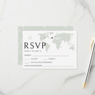 Carte de réponse RSVP pour le mariage de destinati