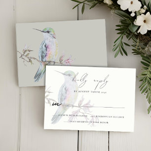 Carte de réponse RSVP pour le mariage des colibris