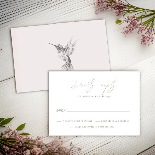Carte de réponse RSVP pour le mariage des colibris