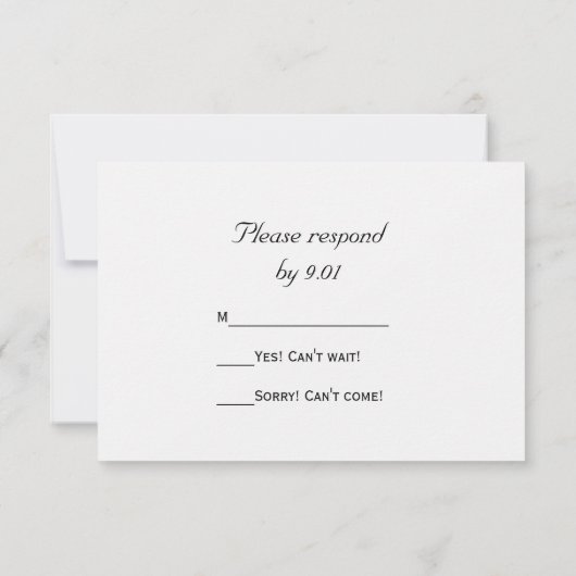 Carte de réponse RSVP pour le mariage des orchidée (Dos)