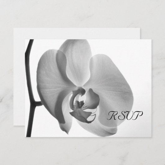 Carte de réponse RSVP pour le mariage des orchidée (Devant / Derrière)