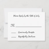 Carte de réponse RSVP pour le mariage du tournesol (Dos)