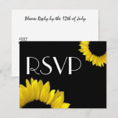 Carte de réponse RSVP pour le mariage du tournesol (Devant / Derrière)