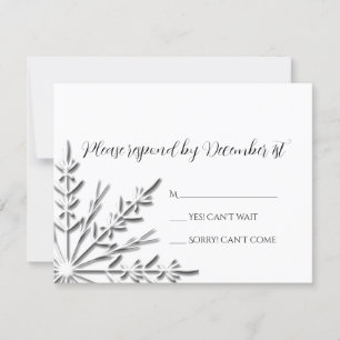 Carte de réponse RSVP pour le mariage hivernal de