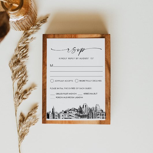 Carte de réponse RSVP pour le mariage Skyline de S