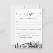 Carte de réponse RSVP pour le mariage Skyline de S (Devant)