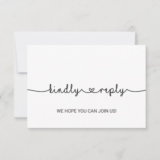 Carte de réponse RSVP pour le menu Choix Love Hear (Devant)