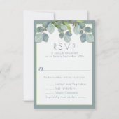 Carte de réponse RSVP pour le menu de mariage à la (Devant)