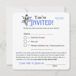 Carte de réponse RSVP pour le salut de l'église –