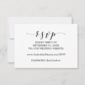 Carte de réponse RSVP pour le site web de mariage  (Dos)
