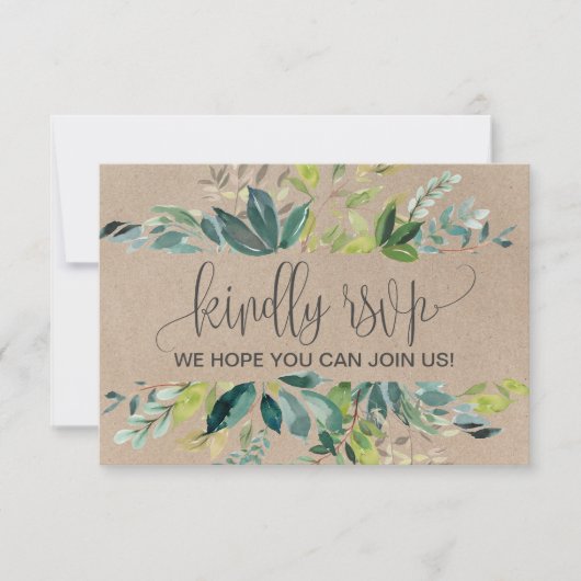 Carte de réponse RSVP pour le site web de mariage (Devant)