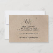 Carte de réponse RSVP pour le site web de mariage (Dos)