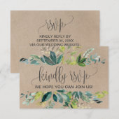 Carte de réponse RSVP pour le site web de mariage (Devant / Derrière)
