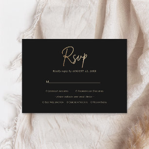 Carte de réponse RSVP pour les 40 ans Black Gold,