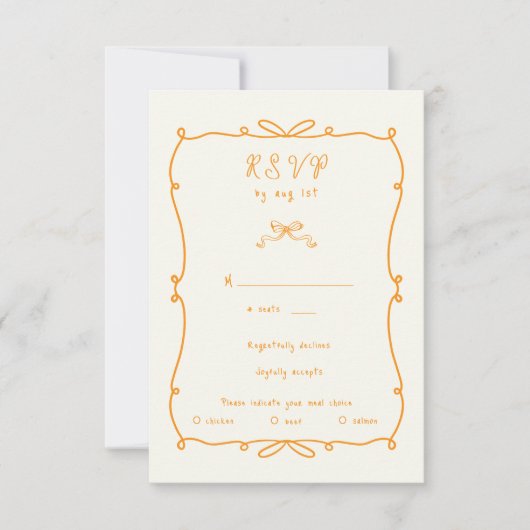 Carte de réponse RSVP pour les vaches à main blanc (Devant)