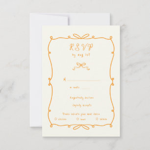 Carte de réponse RSVP pour les vaches à main blanc