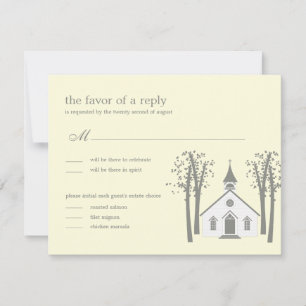 Carte de réponse RSVP pour mariage à la chapelle f