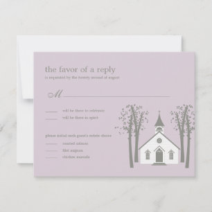 Carte de réponse RSVP pour mariage à la chapelle f