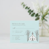 Carte de réponse RSVP pour mariage à la chapelle f (Debout devant)