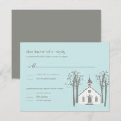 Carte de réponse RSVP pour mariage à la chapelle f (Devant / Derrière)