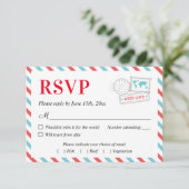 Carte de réponse RSVP pour mariage aérien sur post (Debout devant)
