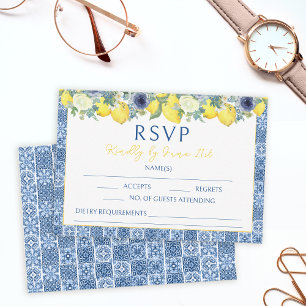 Carte de réponse RSVP pour mariage au citron médit