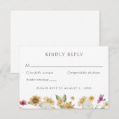 Carte de réponse RSVP pour mariage automnal au tou (Devant / Derrière)
