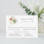 Carte de réponse RSVP pour mariage automnal rustiq (Debout devant)