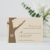 Carte de réponse RSVP pour mariage aux chouettes d (Debout devant)