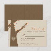 Carte de réponse RSVP pour mariage aux chouettes d (Devant / Derrière)