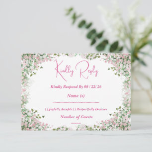 Carte de réponse RSVP pour mariage avec arche flor