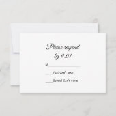 Carte de réponse RSVP pour mariage avec élégance o (Dos)