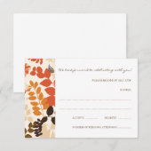 Carte de réponse RSVP pour mariage Collage de feui (Devant / Derrière)