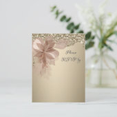 Carte de réponse RSVP pour mariage Elegant Extrava (Debout devant)