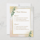 Carte de réponse RSVP pour mariage élégant vert et (Dos)