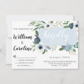 Carte de réponse RSVP pour mariage floral Anémone  (Devant)