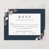 Carte de réponse RSVP pour mariage floral au jardi (Devant)