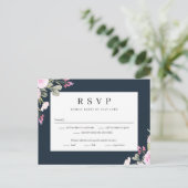 Carte de réponse RSVP pour mariage floral au jardi (Debout devant)