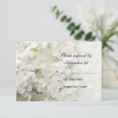 Carte de réponse RSVP pour mariage floral Hydrange (Debout devant)