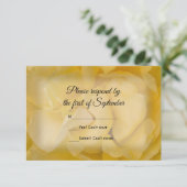 Carte de réponse RSVP pour mariage floral rose jau (Debout devant)