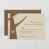 Carte de réponse RSVP pour mariage Love Owls (Devant / Derrière)