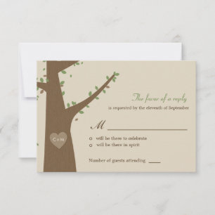 Carte de réponse RSVP pour mariage Love Owls