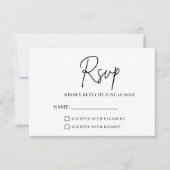 Carte de réponse RSVP pour mariage moderne minimal (Devant)