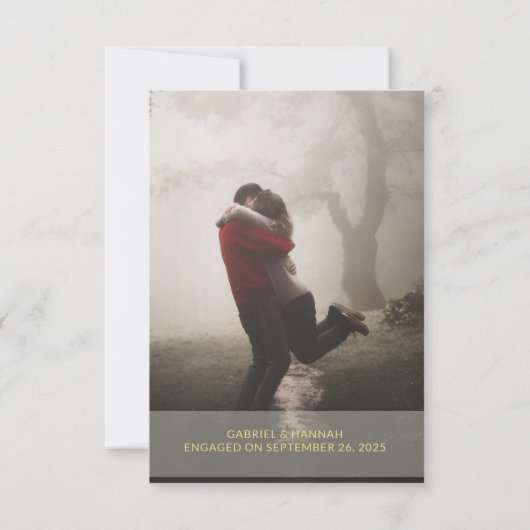 Carte de réponse RSVP pour mariage photo en or de (Dos)