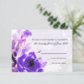 Carte de réponse RSVP pour mariage Rose Pourpre (Debout devant)