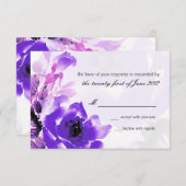 Carte de réponse RSVP pour mariage Rose Pourpre (Devant / Derrière)
