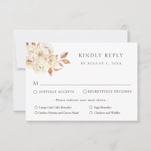 Carte de réponse RSVP pour mariage rustique d'auto (Devant)