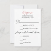 Carte de réponse RSVP pour mariage rustique d'auto (Devant)