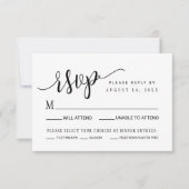 Carte de réponse RSVP pour mariage simple et moder (Devant)